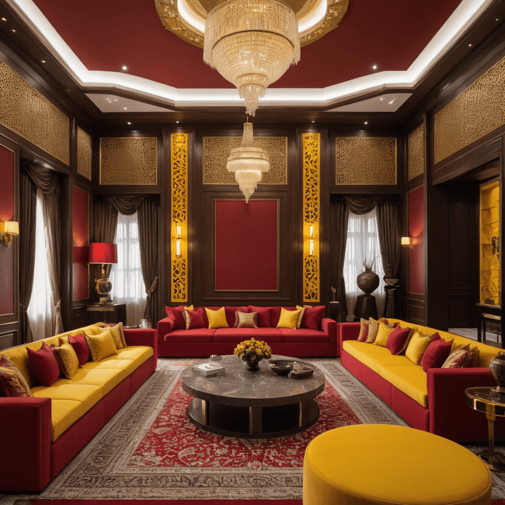 مجلس رجال عصري بألوان جريئة وتصميم مفتوح