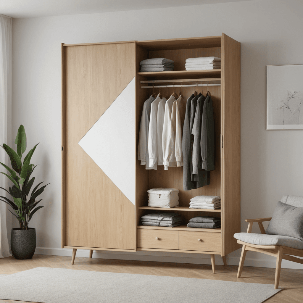 دولاب ملابس جداري اسكندنافي بتصميم مينيمال