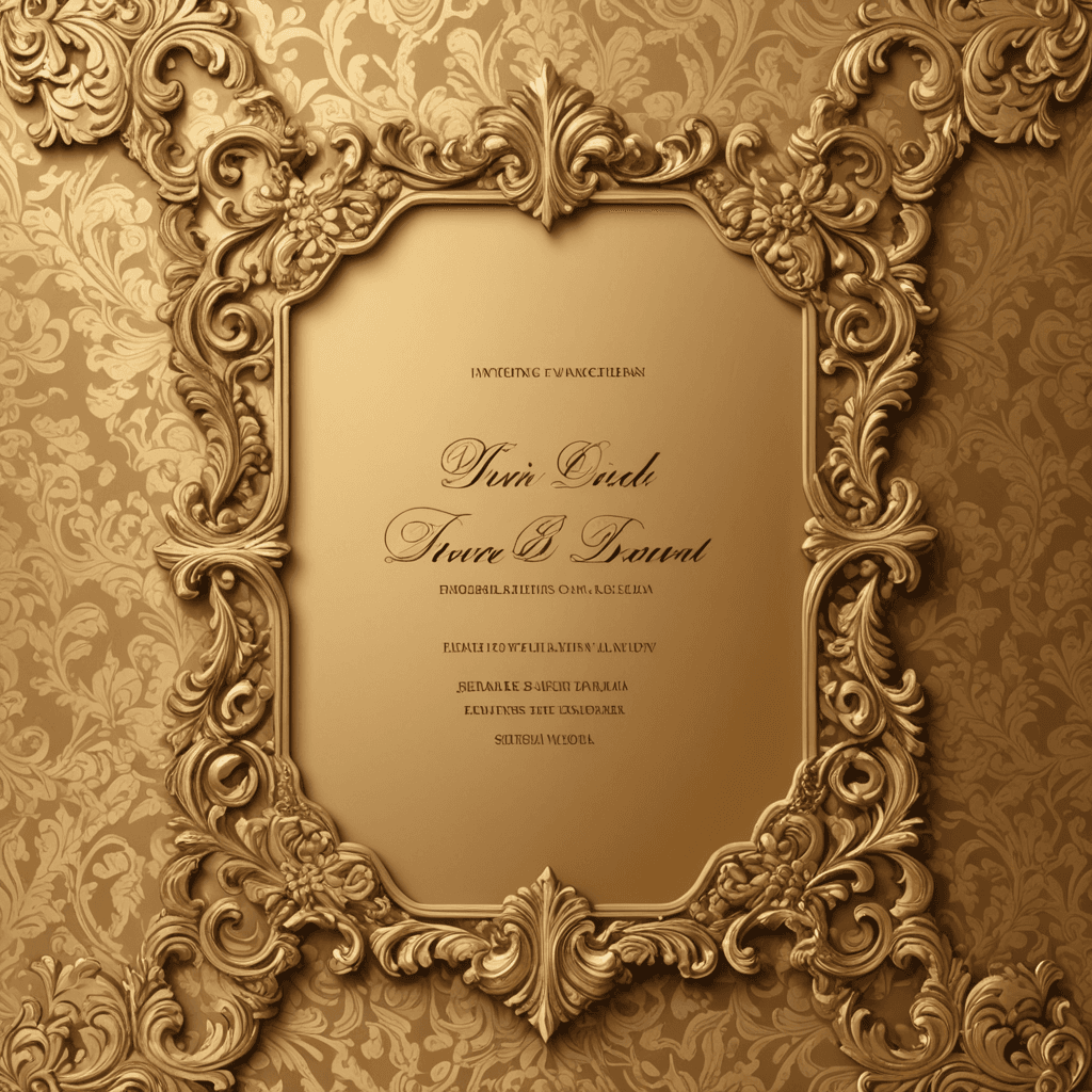 تصميم دعوة زواج بلون ذهبي
