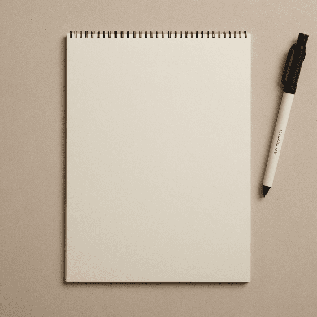 ورق كراسة الرسم باللون الأبيض