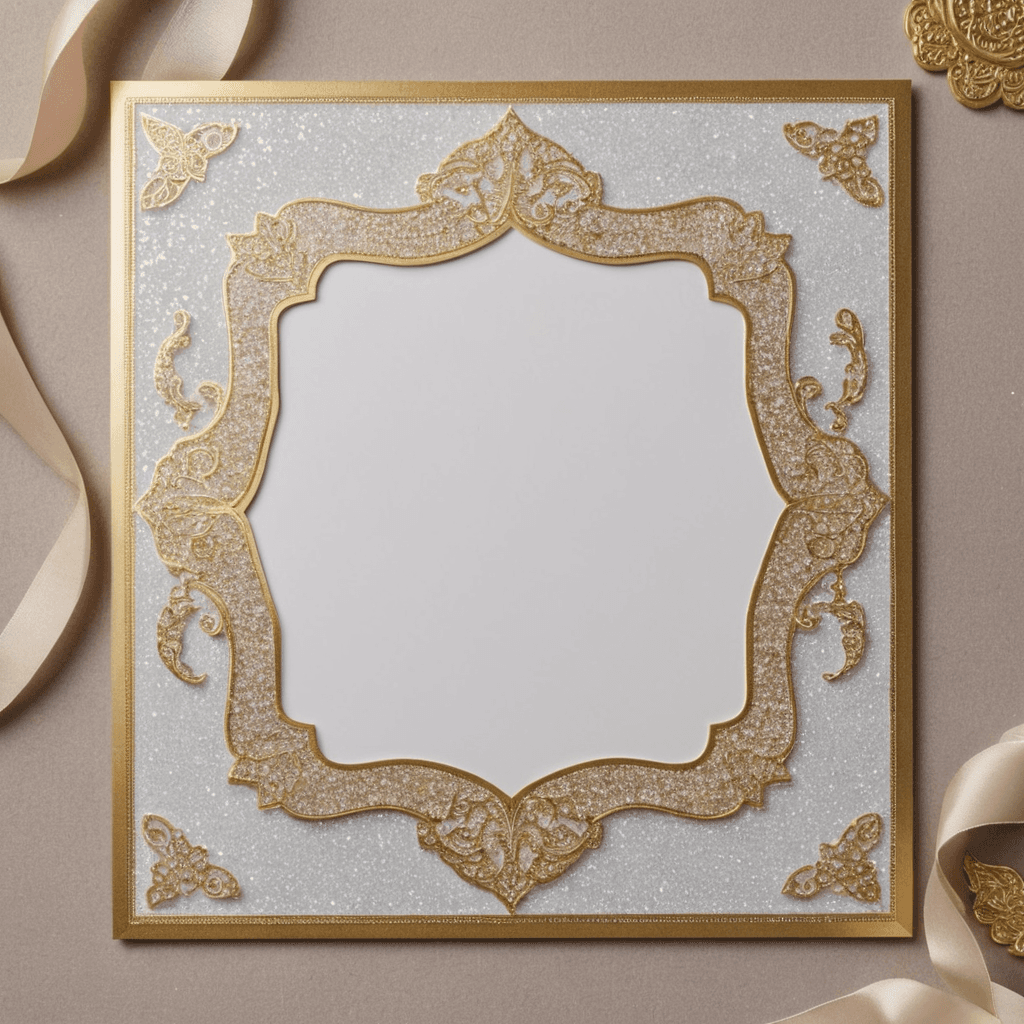 بطاقة دعوة زفاف، إطار لامع وبريق، الخط العربي