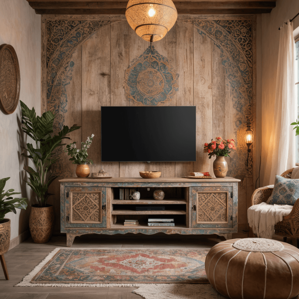 طاولة تلفزيون بأسلوب بوهيمي
