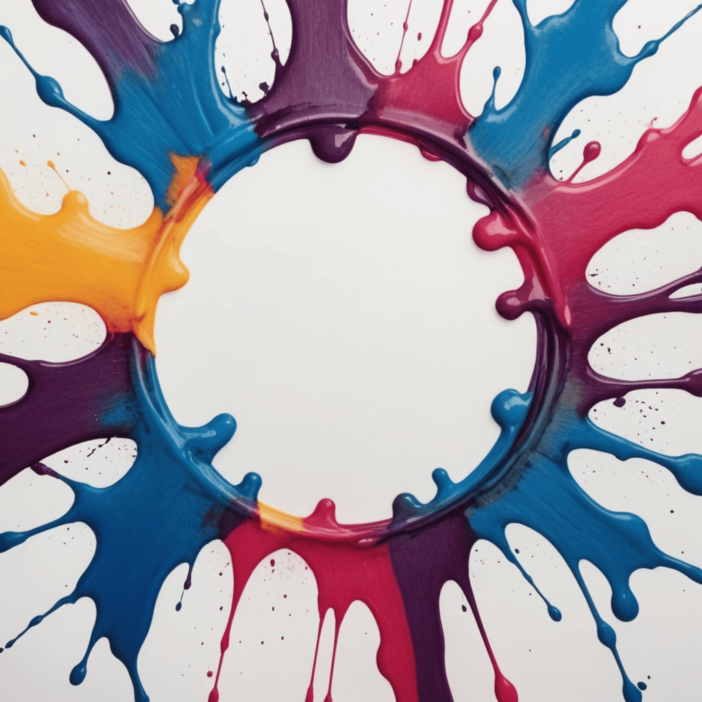 خلفية بيضاء مع بقع حبر مجردة بألوان مختلفة